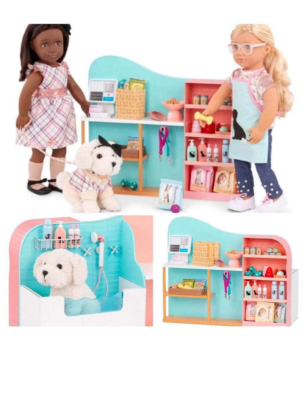 Our Generation Happy Tails PET CARE CENTER SPA Grooming Vet 18" Dolls Dog Cat